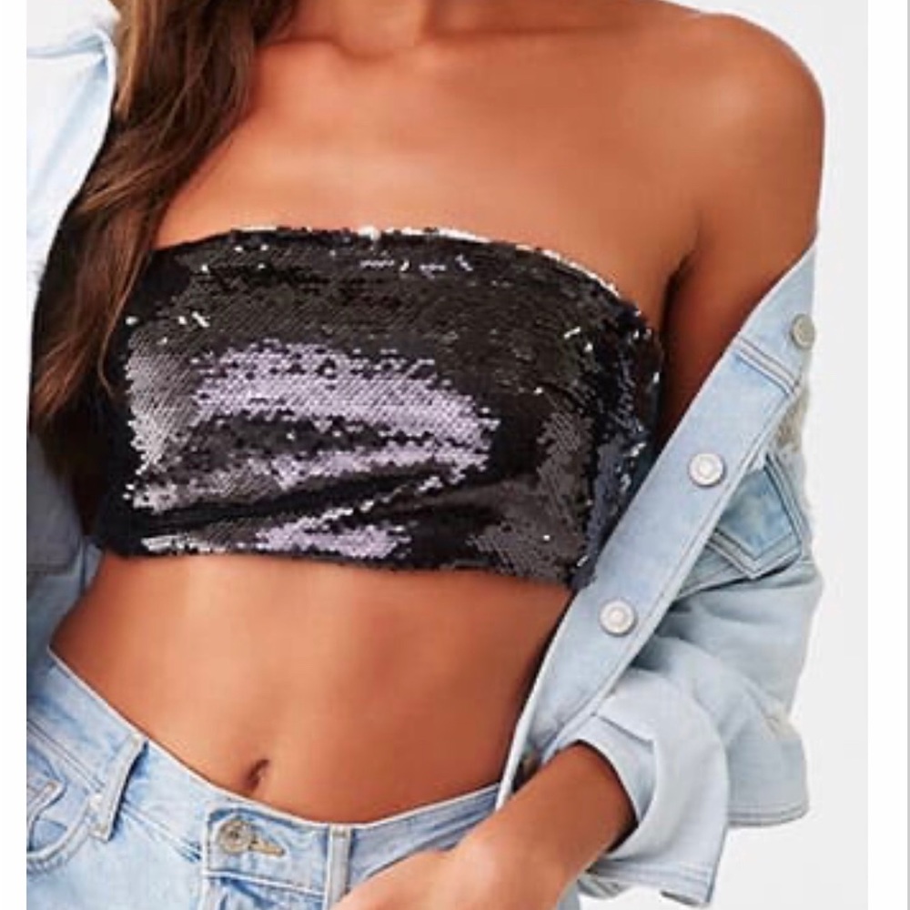 NWT Sequin Crop Top
